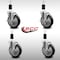 Service Caster 5'' SS Black Poly Swivel 1-3/8'' Expanding Stem Caster Set with Brake, 4PK SCC-SSEX20S514-PPUB-BLK-TLB-138-4 - alternate 2